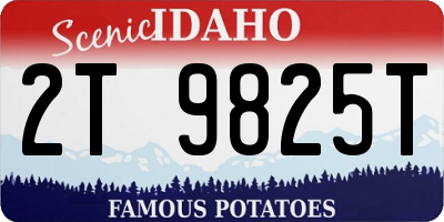 ID license plate 2T9825T