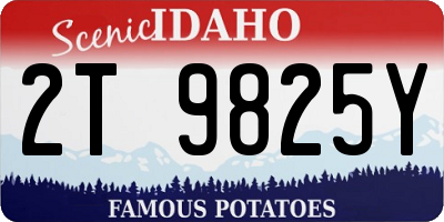 ID license plate 2T9825Y