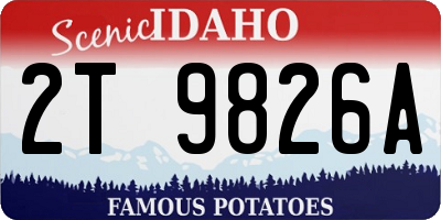 ID license plate 2T9826A