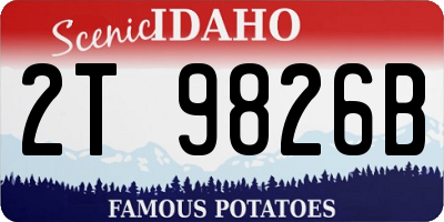 ID license plate 2T9826B