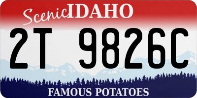 ID license plate 2T9826C