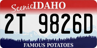 ID license plate 2T9826D