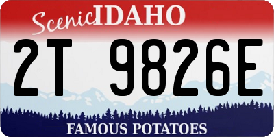 ID license plate 2T9826E