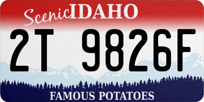 ID license plate 2T9826F