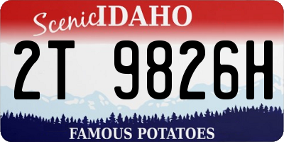 ID license plate 2T9826H