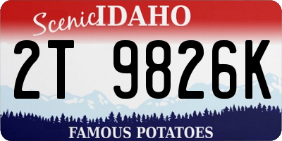 ID license plate 2T9826K