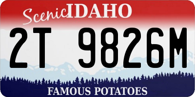 ID license plate 2T9826M