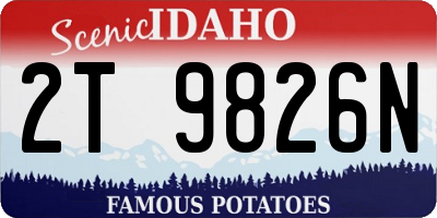 ID license plate 2T9826N