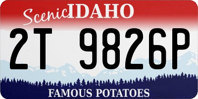 ID license plate 2T9826P