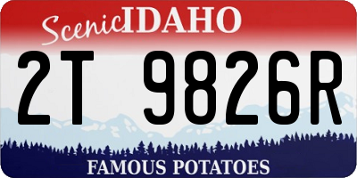 ID license plate 2T9826R