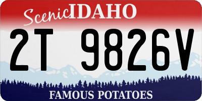 ID license plate 2T9826V