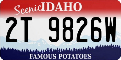 ID license plate 2T9826W