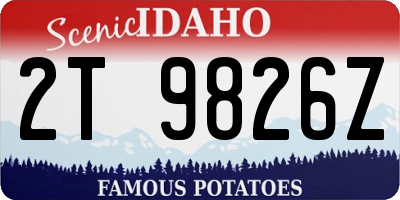 ID license plate 2T9826Z