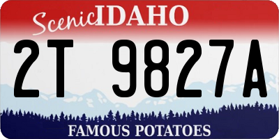 ID license plate 2T9827A