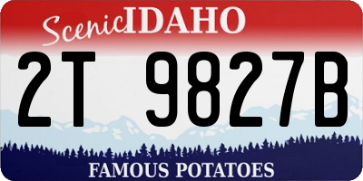 ID license plate 2T9827B