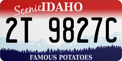 ID license plate 2T9827C