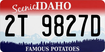 ID license plate 2T9827D