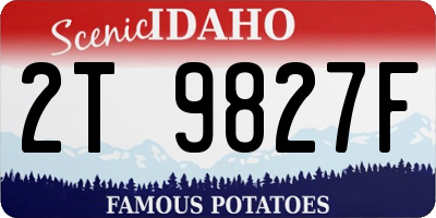 ID license plate 2T9827F