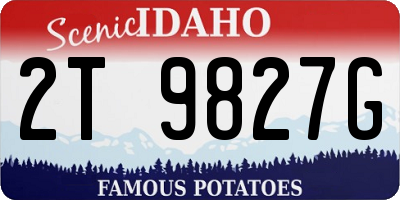 ID license plate 2T9827G