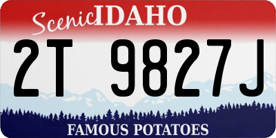 ID license plate 2T9827J