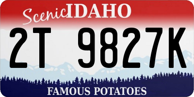 ID license plate 2T9827K