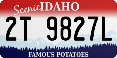 ID license plate 2T9827L