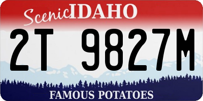 ID license plate 2T9827M