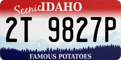 ID license plate 2T9827P