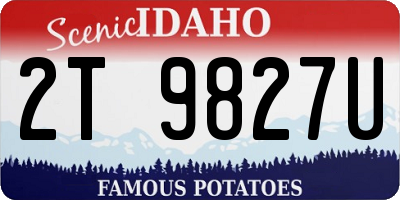 ID license plate 2T9827U