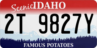 ID license plate 2T9827Y