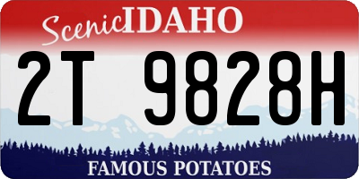 ID license plate 2T9828H