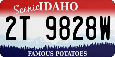 ID license plate 2T9828W