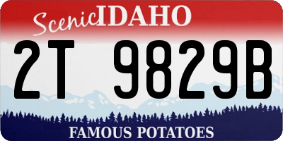 ID license plate 2T9829B