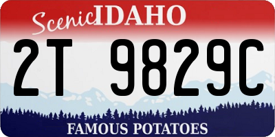 ID license plate 2T9829C