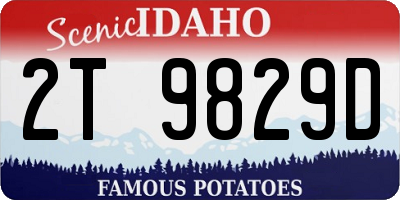 ID license plate 2T9829D