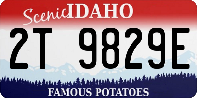 ID license plate 2T9829E