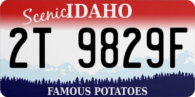 ID license plate 2T9829F