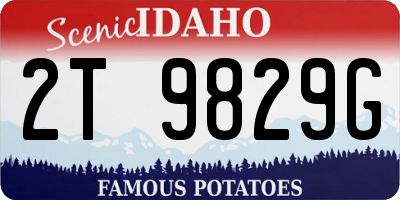 ID license plate 2T9829G