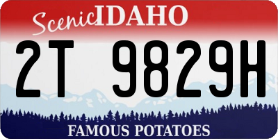 ID license plate 2T9829H