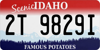 ID license plate 2T9829I