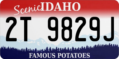 ID license plate 2T9829J