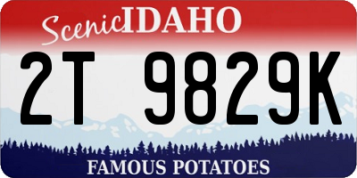 ID license plate 2T9829K