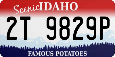 ID license plate 2T9829P