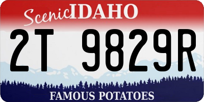 ID license plate 2T9829R