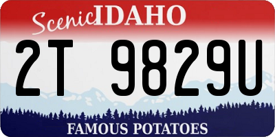 ID license plate 2T9829U