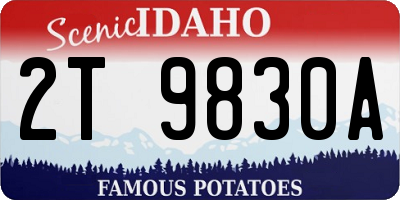 ID license plate 2T9830A