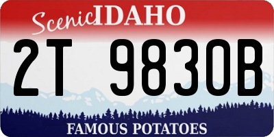 ID license plate 2T9830B