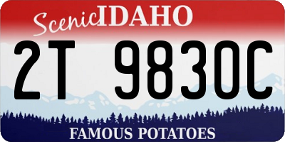 ID license plate 2T9830C