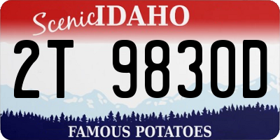 ID license plate 2T9830D