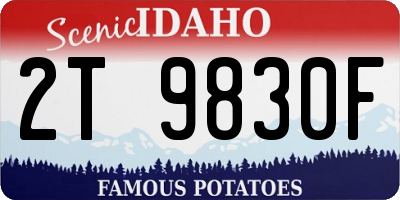 ID license plate 2T9830F